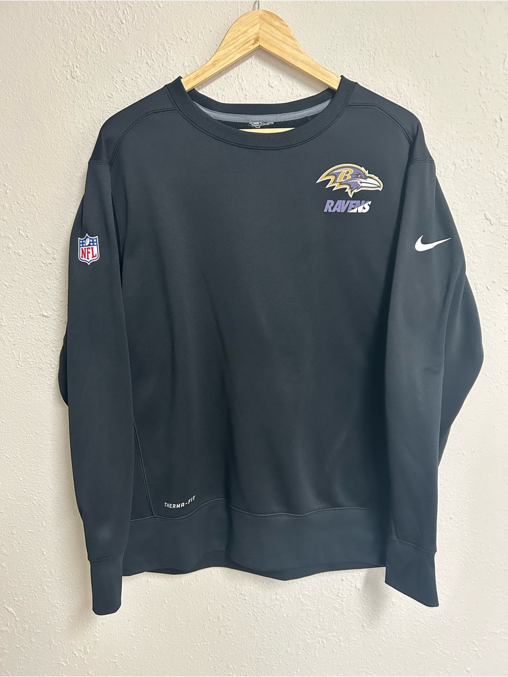 Nike NFL Baltimore Ravens Therma-FIT Fleece Sweatshirt Mens XL